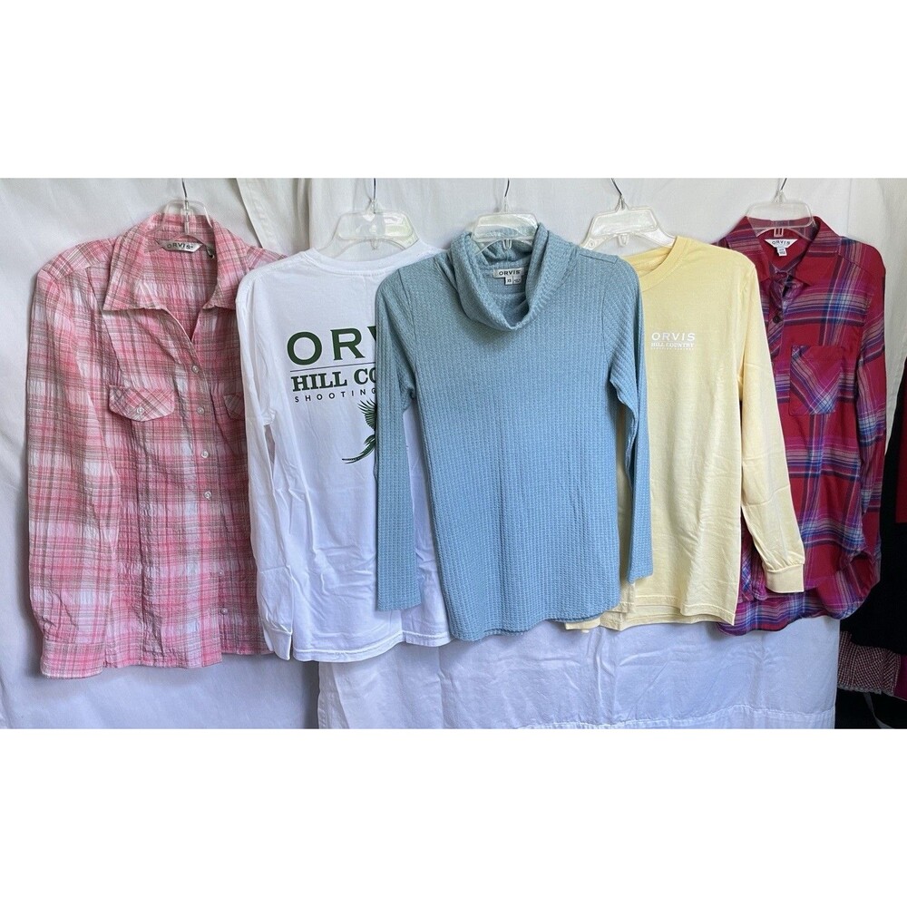 Lot of 5 Orvis Women’s Shirts.  XS / S. Button Down. Pull Over. Long Sleeve.